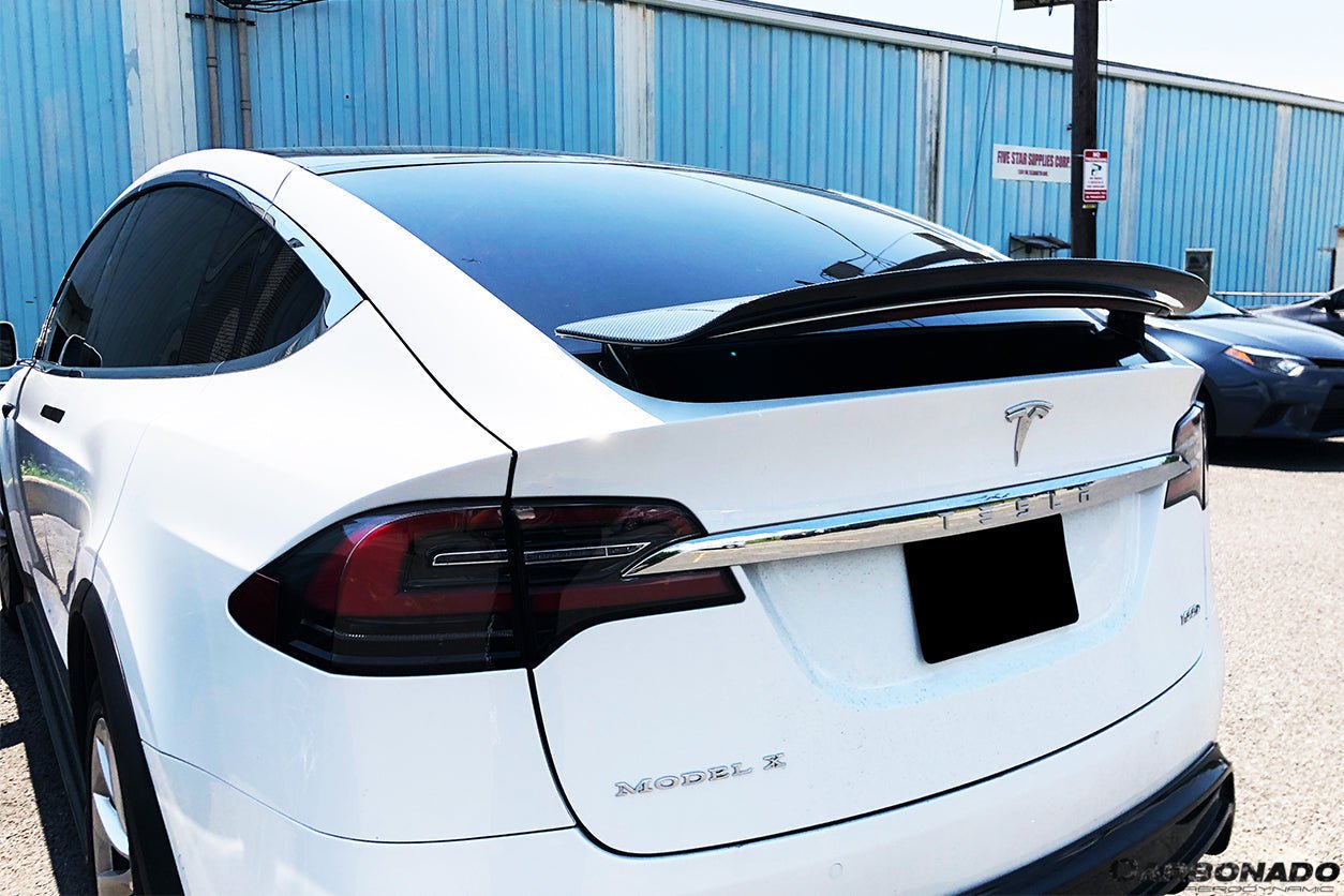 2016 - 2021 Tesla Model X SUV RZS Style Carbon Fiber Trunk Spoiler